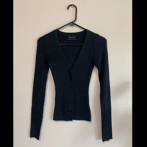 Ribbed V Neck Cardigan